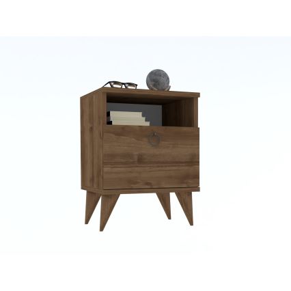 BARLO Bedside Table 40x37 cm Brown