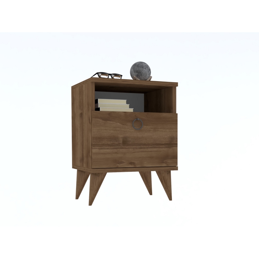 BARLO Bedside Table 40x37 cm Brown