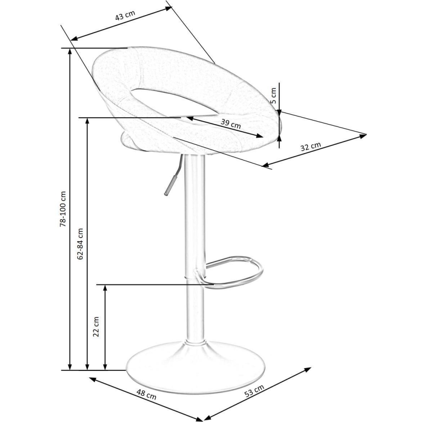 Barstool 100x48 cm grey/anthracite