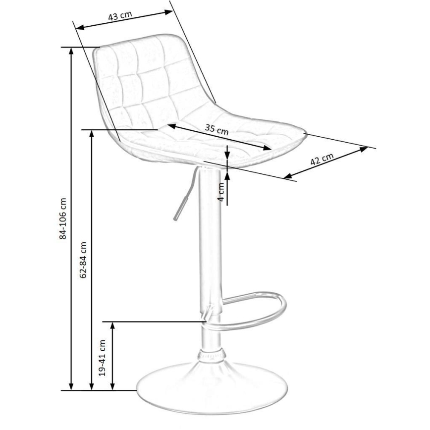Barstool 106x43 cm anthracite/brown