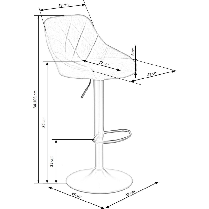 Barstool 106x47 cm black/brown