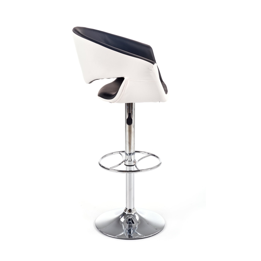 Barstool 115x60 cm white/black/shiny chrome