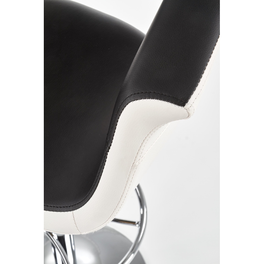 Barstool 115x60 cm white/black/shiny chrome