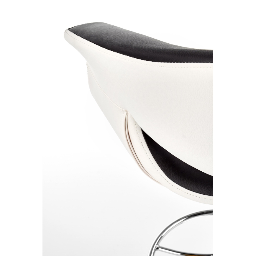 Barstool 115x60 cm white/black/shiny chrome