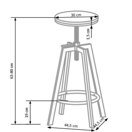 Barstool 80x30 cm black