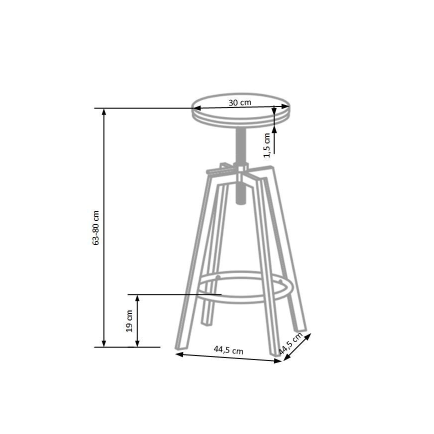 Barstool 80x30 cm black
