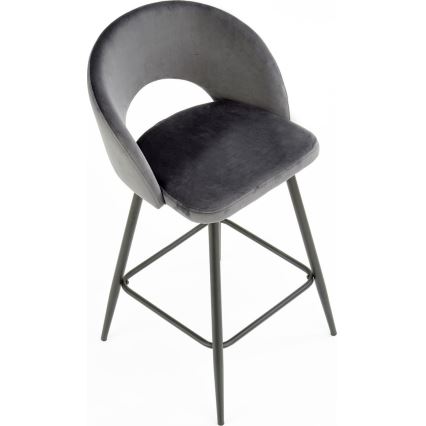 Barstool 89x49 cm grey/black