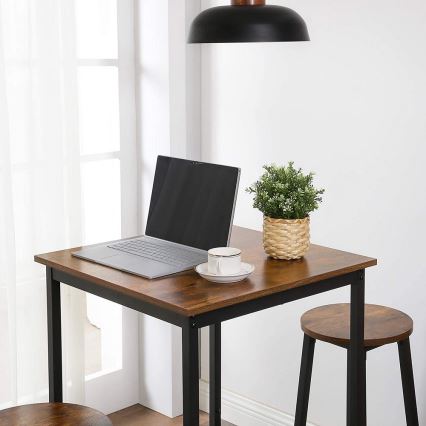 BARTIS Bar Table, Brown/Black