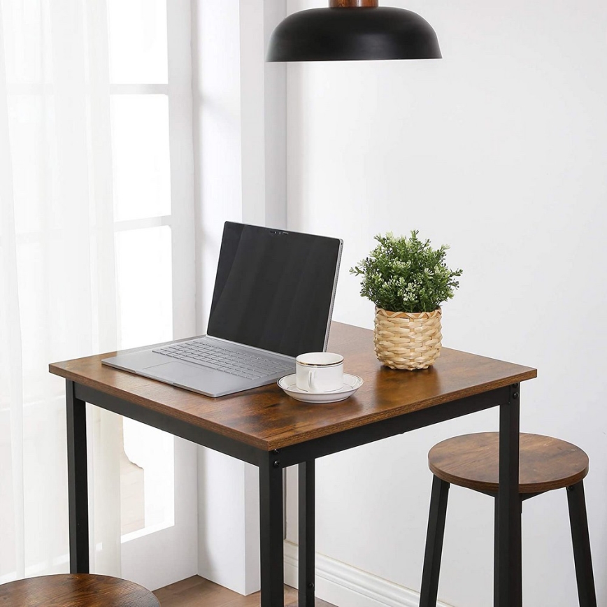 BARTIS Bar Table, Brown/Black