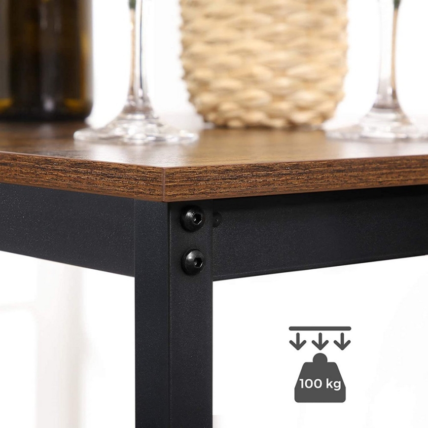 BARTIS Bar Table, Brown/Black