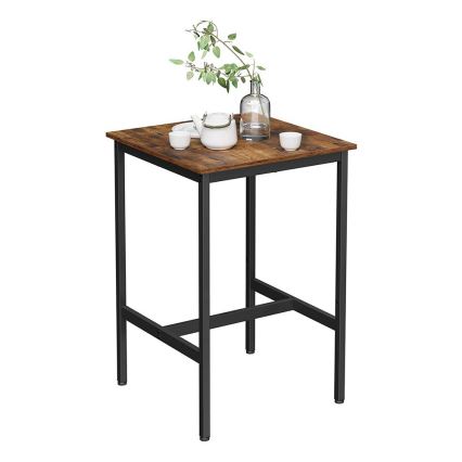 BARTIS Bar Table, Brown/Black
