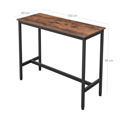 BARTIS Bar Table, Brown/Black