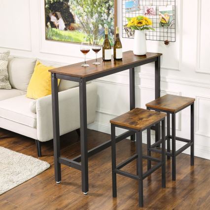 BARTIS Bar Table Brown/Black