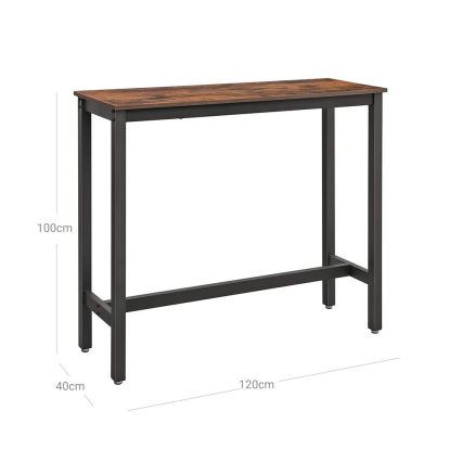 BARTIS Bar Table Brown/Black