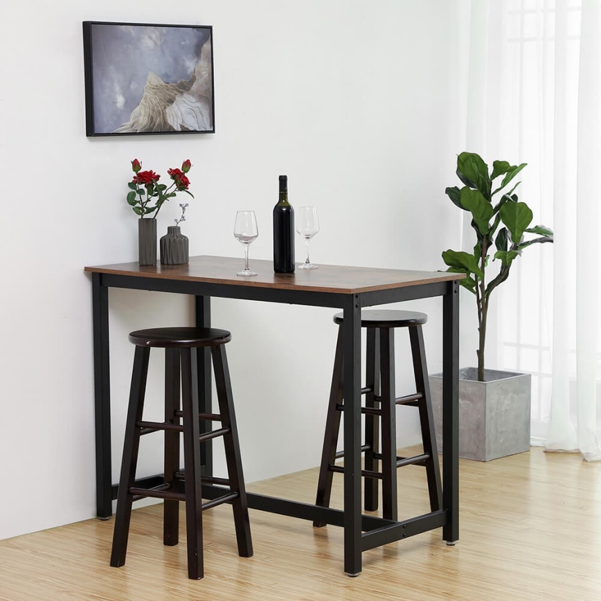 BARTIS Bar Table, Brown/Black