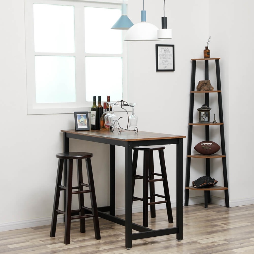 BARTIS Bar Table, Brown/Black