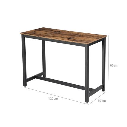BARTIS Bar Table, Brown/Black
