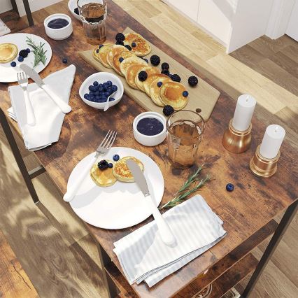 BARTIS bar table with shelves, brown/black