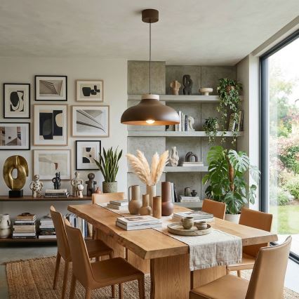 BASCA Cable Pendant Light 1xE27/15W/230V Brown/Beige