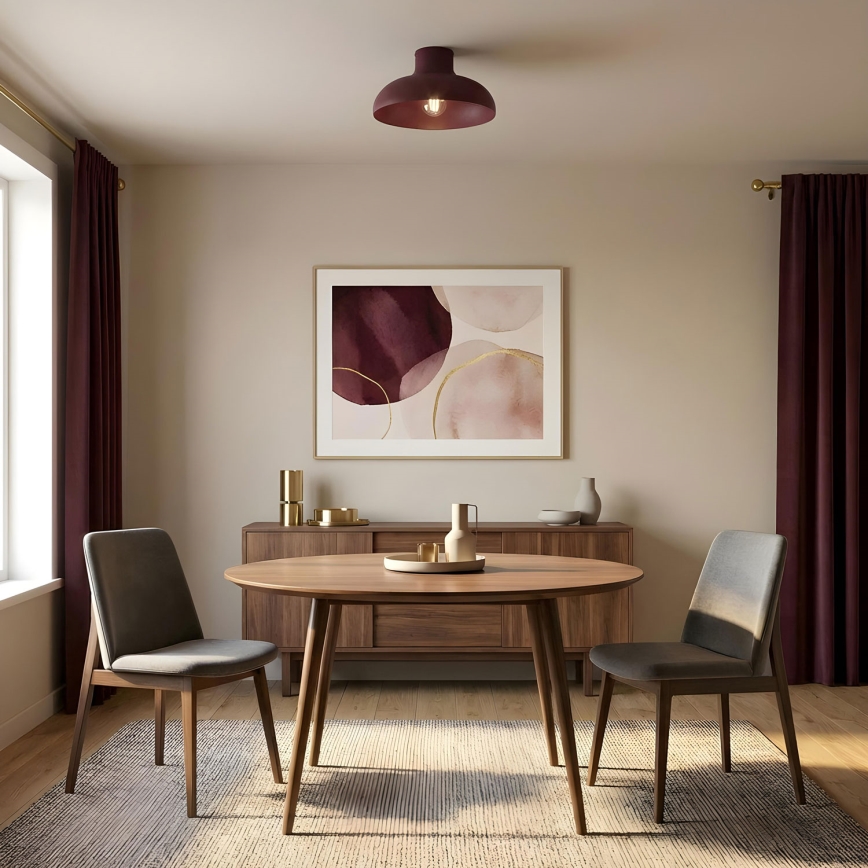 BASCA Ceiling Light 1xE27/15W/230V Ø 40 cm Burgundy