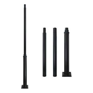 BASE 3 m Metal Pole for Outdoor Lighting — Black