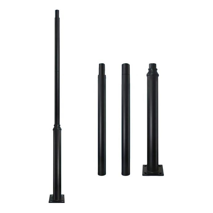 BASE 3 m Metal Pole for Outdoor Lighting — Black