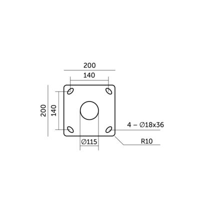 BASE 3 m Metal Pole for Outdoor Lighting — Black