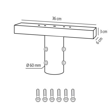 BASE mounting bracket for outdoor lighting, Ø 60 mm, black