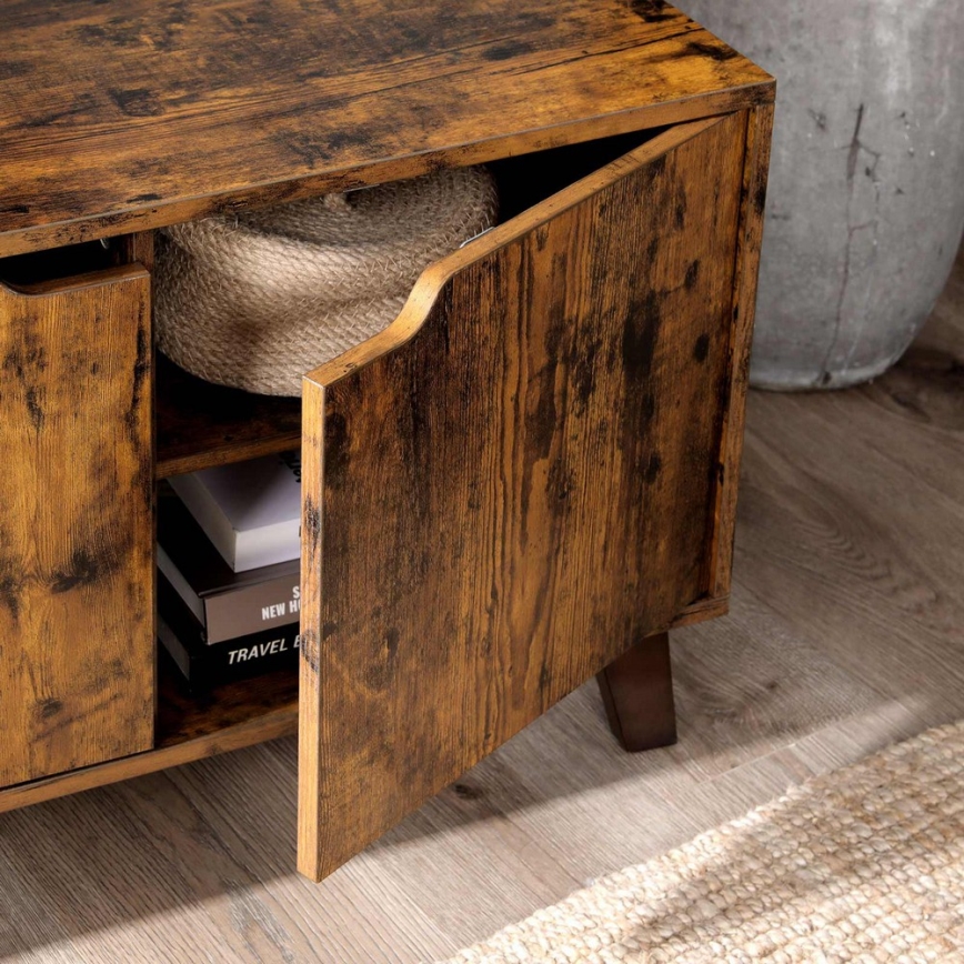 BASTOR TV Cabinet, Brown/Black