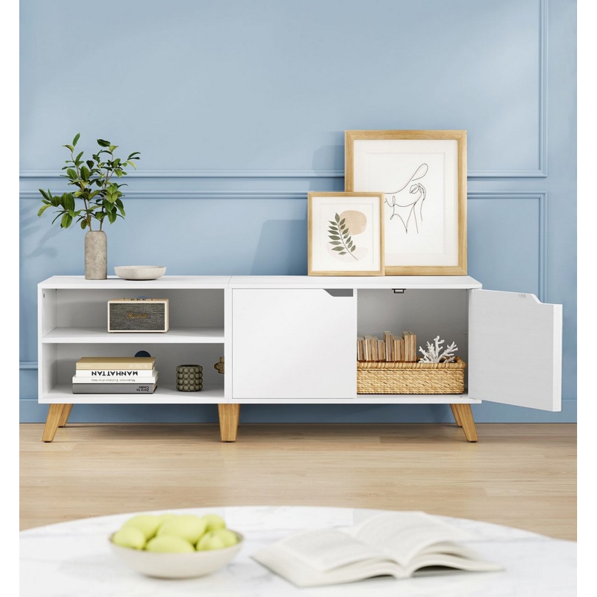 BASTOR White TV Stand