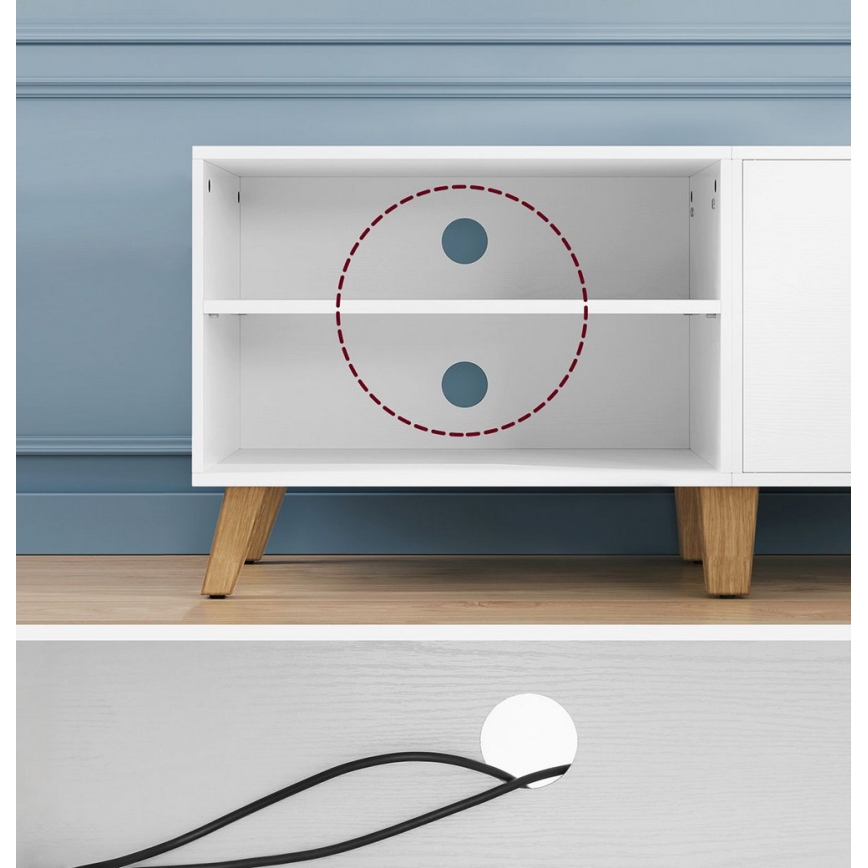 BASTOR White TV Stand