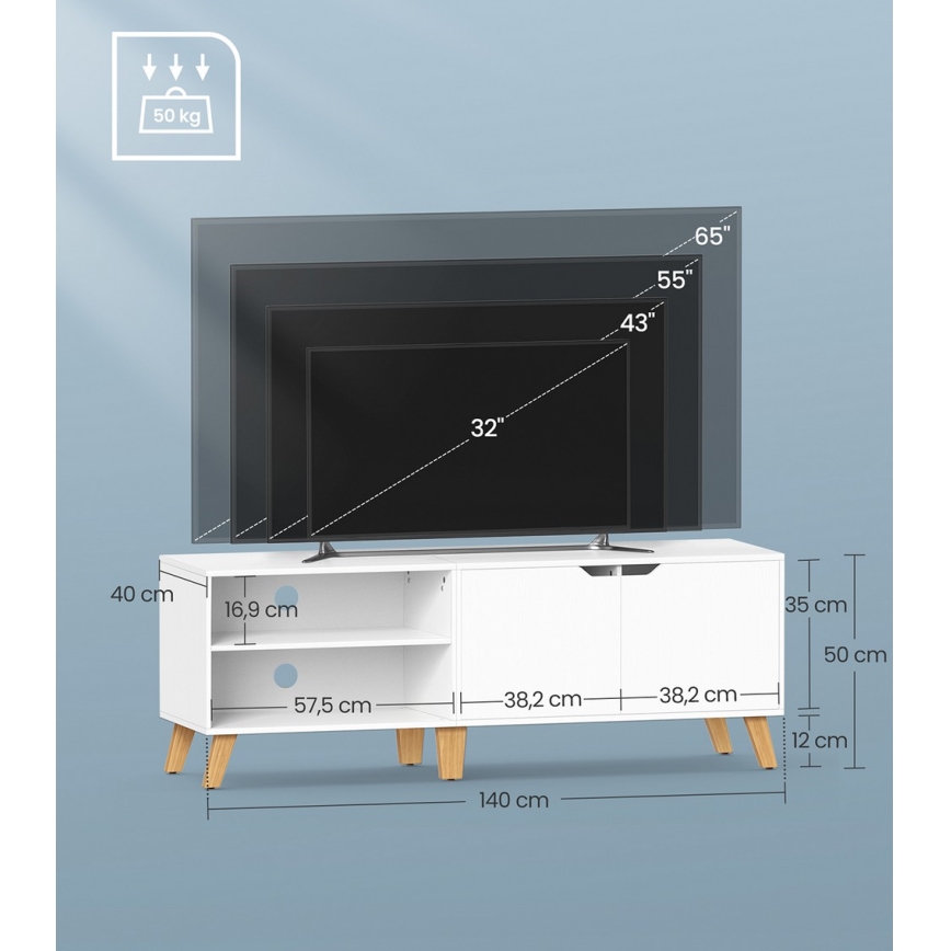BASTOR White TV Stand