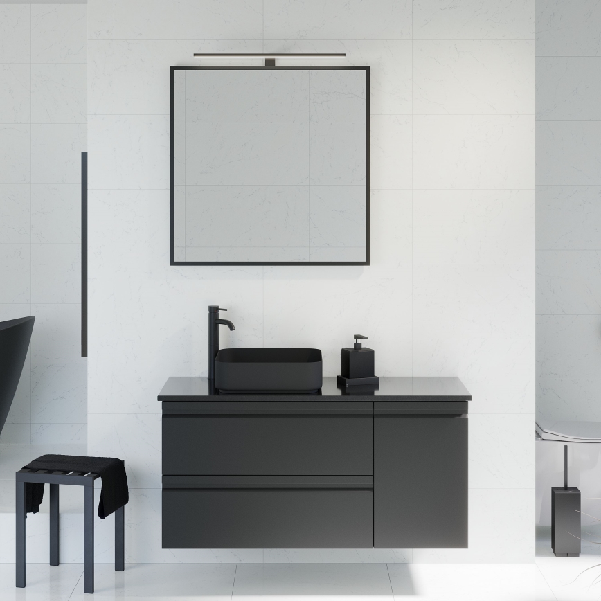 BATH DELUXE 01-080-05-02-00 - Bathroom mirror BORGSTED 80x80 cm black