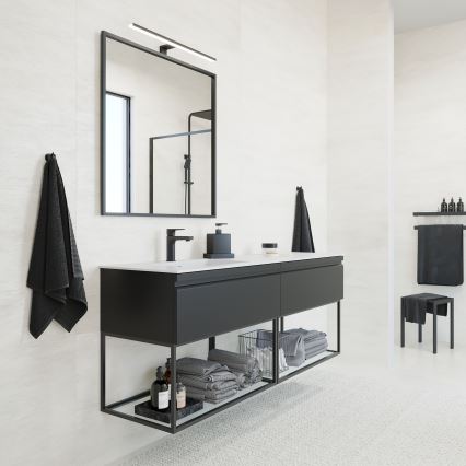 BATH DELUXE 01-080-05-02-00 - Bathroom mirror BORGSTED 80x80 cm black