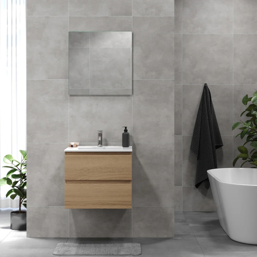 BATH DELUXE 03-060-64-86-01 - Bathroom cabinet with a basin KENWOOD 61 cm oak