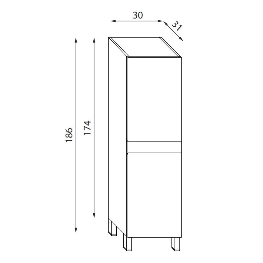 BATH DELUXE 04-030-63-01-01 - Bathroom cabinet KENWOOD 186 cm matte white