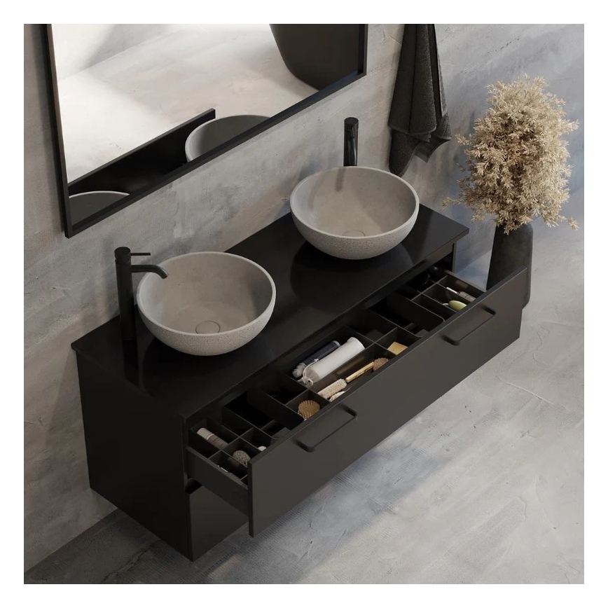 BATH DELUXE 06-039-19-23-00 - BERGEN countertop basin Ø 39 cm concrete/grey