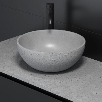 BATH DELUXE 06-039-19-23-00 - BERGEN countertop basin Ø 39 cm concrete/grey