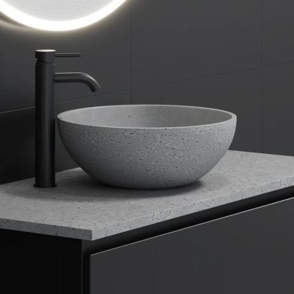 BATH DELUXE 06-039-19-23-00 - BERGEN countertop basin Ø 39 cm concrete/grey