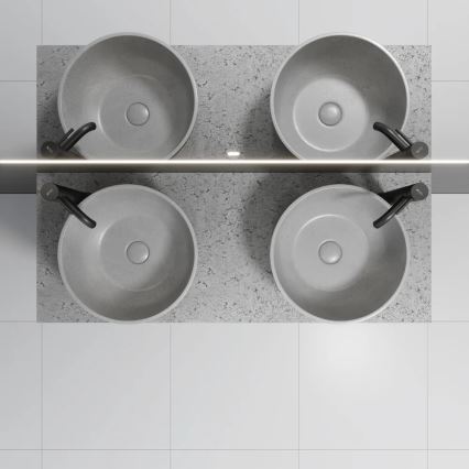 BATH DELUXE 06-039-19-23-00 - BERGEN countertop basin Ø 39 cm concrete/grey