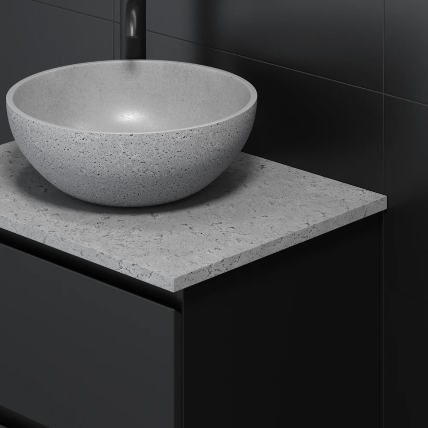 BATH DELUXE 06-039-19-23-00 - BERGEN countertop basin Ø 39 cm concrete/grey