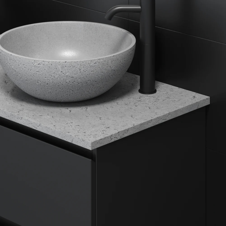 BATH DELUXE 06-039-19-23-00 - BERGEN countertop basin Ø 39 cm concrete/grey