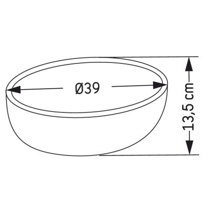 BATH DELUXE 06-039-19-23-00 - BERGEN countertop basin Ø 39 cm concrete/grey