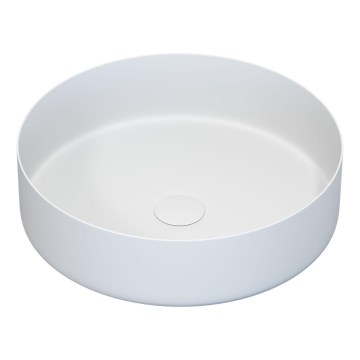 BATH DELUXE 06-040-16-01-00 - LJORDAL countertop basin, Ø 40 cm, stainless steel/matte white