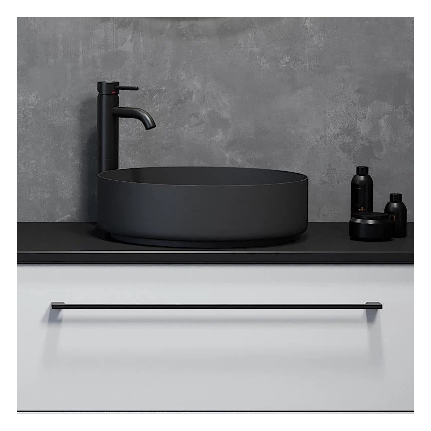 BATH DELUXE 06-040-16-02-00 - LJORDAL countertop basin Ø 40 cm stainless steel/matte black