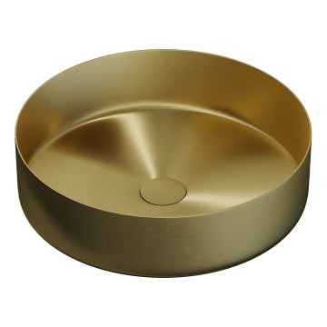 BATH DELUXE 06-040-16-70-00 - LJORDAL Countertop Basin Ø 40 cm, Stainless Steel / Brushed Brass