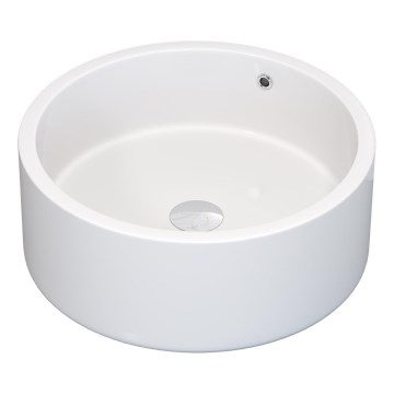 BATH DELUXE 06-041-53-11-00 - RUNDTOM countertop basin Ø 41.5 cm, ceramic / glossy white