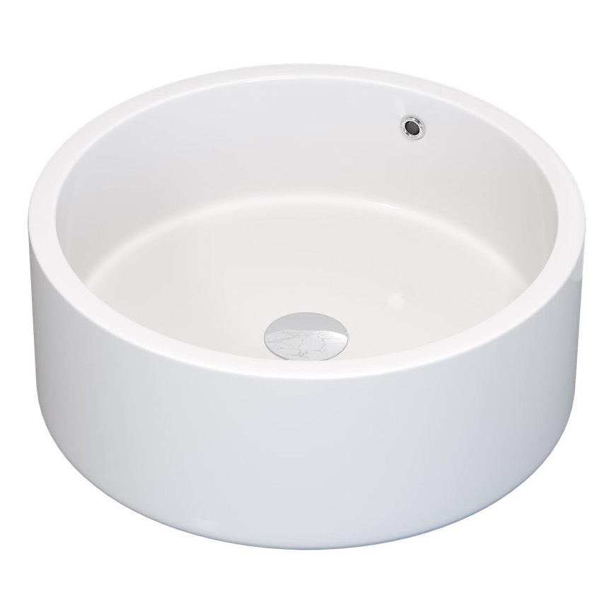 BATH DELUXE 06-041-53-11-00 - RUNDTOM countertop basin Ø 41.5 cm, ceramic / glossy white