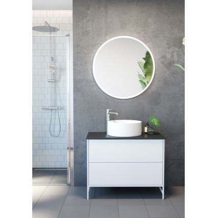 BATH DELUXE 06-041-53-11-00 - RUNDTOM countertop basin Ø 41.5 cm, ceramic / glossy white