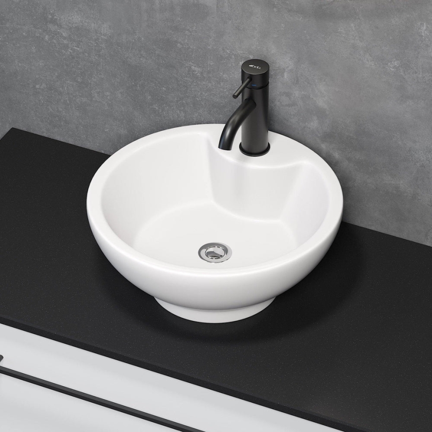 BATH DELUXE 06-045-11-11-00 - DRAMMEN countertop basin Ø 40.1 cm ceramic/glossy white